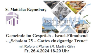 Plakat für Schalom74-Gemeinde im Gespräch