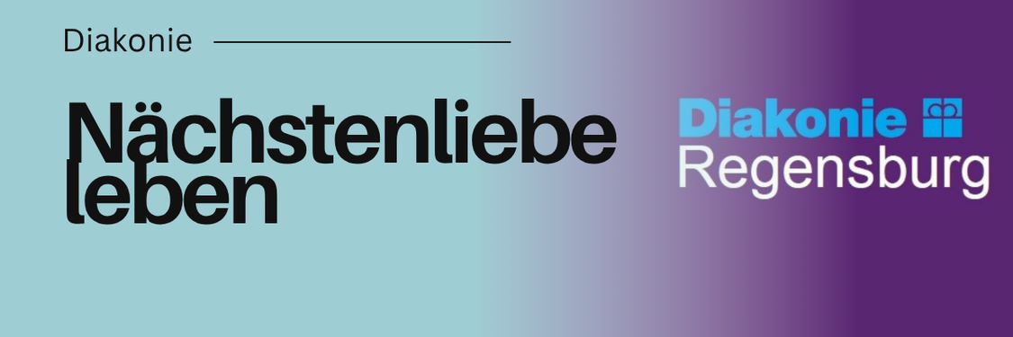 Logo Diakonie Regensburg und Slogan Nächstenliebe leben