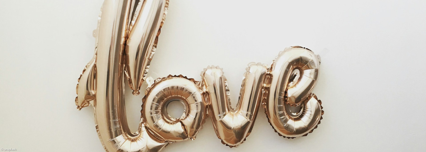 Luftballons Love in gold