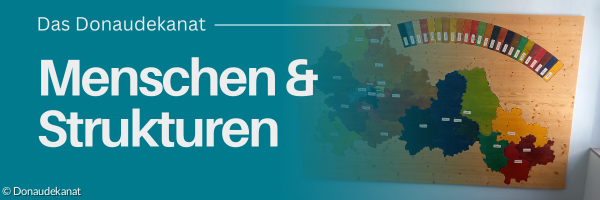 Wandbild aus Holz mit dem ganzen Donaudekanat in bunt