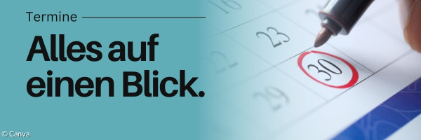 Kalender, auf dem ein Tag mit rotem Stift eingekreist wird.