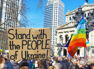 Friedensdemonstration zum Ukraine-Krieg  in Frankfurt am 13. März 2022