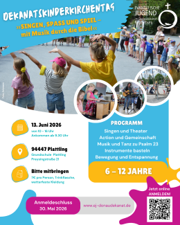 Plakat Dekanatskinderkirchentag bunt und mit Kindern
