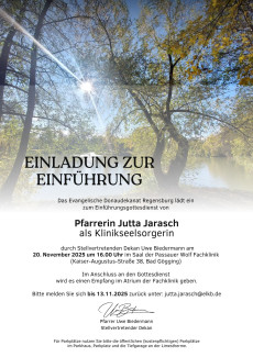 Einladung zur Einführung von Pfarrerin Jutta Jarasch