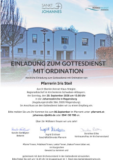 Einladung mit dem Gemeindehaus St. Johannes