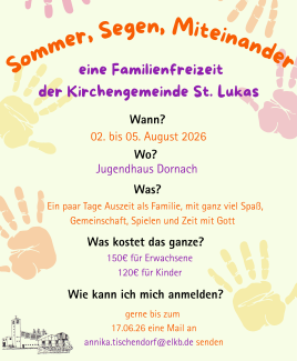 Plakat zur Familienfreizeit St. Lukas im Sommer