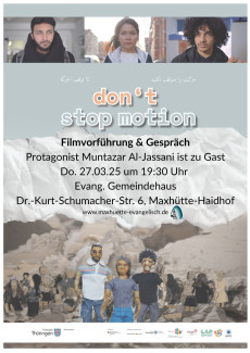 Plakat zu Filmvorführung "don't stop motion"