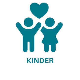 Icon mit zwei Personen und einem Herz dazwischen. Darunter steht Kinder.